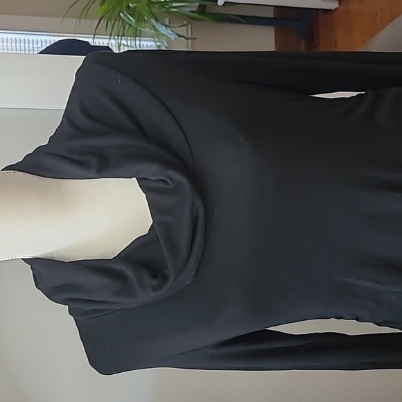 PattyBoutik Dresses & Skirts - Maternity -  Black Knit Cowl Neck Long Sleeve Dress - Size Large